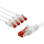 Goobay 66643 cable de conexión CAT 6, S/FTP (PiMF), 2 m, blanco (5 uds.)