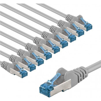 Goobay 67525 cable de red Cat 6a S/FTP (PiMF), 1 m, gris (10 uds.)