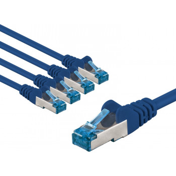 Goobay 67529 cable de red Cat 6a S/FTP (PiMF), 1 m, azul (5 uds.)