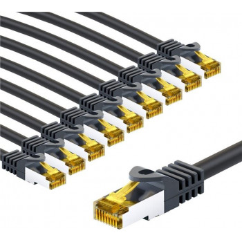 Goobay 69414 cable de red RJ45 CAT 6A S/FTP (PiMF), 500 MHz, con cable CAT 7, 2 m, negro