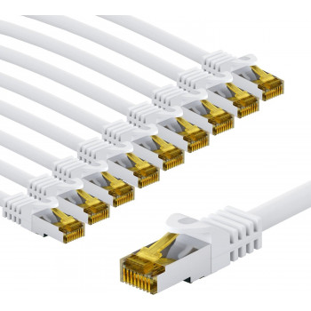 Goobay 69449 cable de red RJ45 CAT 6A S/FTP (PiMF), 500 MHz, con cable CAT 7, 2 m, blanco (10 uds.)