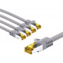 Goobay 69467 cable de red RJ45 CAT 6A S/FTP (PiMF) con cable CAT 7, 1 m, gris (10 uds.)