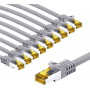 Goobay 69515 cable de red RJ45 CAT 6A S/FTP (PiMF) con cable CAT 7, 1 m, gris (10 uds.)