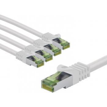 Goobay 69779 cable de conexión de red CAT 8.1, certificado GHMT, S/FTP (PiMF), 3 m, blanco (5 uds.)