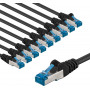 Goobay 67543 CAT 6A cable de conexión, S/FTP (PiMF), 3 m, negro (10 uds.)