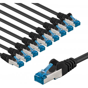 Goobay 67544 CAT 6A cable de conexión, S/FTP (PiMF), 5 m, negro (10 uds.)