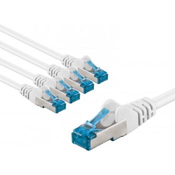 Goobay 67546 CAT 6A cable de conexión, S/FTP (PiMF), 2 m, blanco (5 uds.)