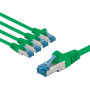 Goobay cable de red patch CAT 6A, S/FTP (PiMF), 3 m, verde, conductor de cobre (CU), 5 uds.