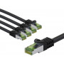 Goobay 69791 cable de conexión CAT 8.1, S/FTP (PiMF), certificado GHMT, 2 m, negro (5 uds.)
