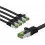 Goobay 69793 cable de conexión CAT 8.1, S/FTP (PiMF), certificado GHMT, 5 m, negro (5 uds.)