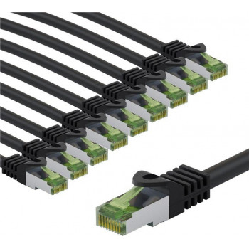 Goobay 69796 cable de conexión CAT 8.1, S/FTP (PiMF), certificado GHMT, 1 m, negro (10 uds.)