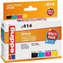 Edding EDD-414 cartuchos de tinta para Epson Stylus Office BX 305 F, compatibles, multipack negro + cian + magenta + amarillo (4 uds.)