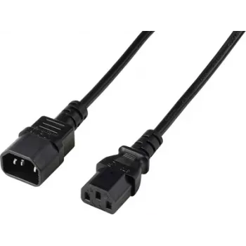 Renkforce Deluxe cable alargador de alimentación, clavija IEC C13 – toma IEC C14, 3 m, negro