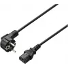 Renkforce cable de alimentación, clavija angular con toma de tierra – clavija IEC C13, 2 m, negro