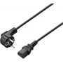 Renkforce cable de alimentación, clavija angular con toma de tierra – clavija IEC C13, 2 m, negro