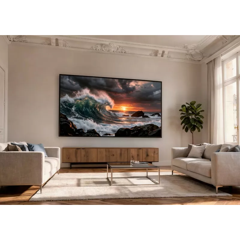celexon HomeCinema Frame 120 Dynamic Slate pantalla de proyección con marco de alto contraste, 120″ (304,8 cm)