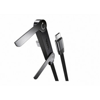 Vakoss TC-U570 cable USB-C a USB-C con función de soporte, 100 W, 1 m, negro