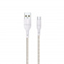 Cable WINX LINK Simple de USB a Micro USB, trenzado de nailon, 1 m, blanco