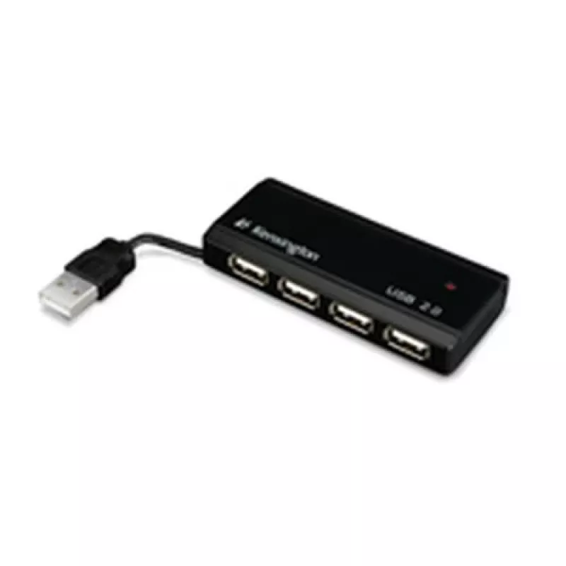 Kensington PocketHUB Mini concentrador USB 2.0, 4 puertos (33399EU)