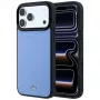 Mercedes Mer008915 funda de piel con textura de malla con Bow Line, MagSafe, para iPhone 18 Pro / 17 Pro, azul