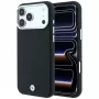 BMW Sign Deboss Quilted Metal Logo MagSafe funda para iPhone 18 Pro / 17 Pro, negra