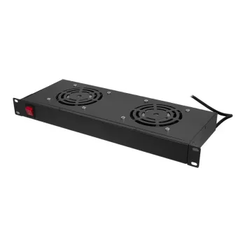 LogiLink FAU102B unidad de ventilación de 19″, 2 ventiladores, con interruptor, 1U, negra