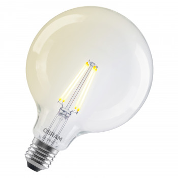 Osram SMART+ MATTER Filament Dimmable Classic Globe 827 bombilla inteligente de filamento, E27, 6 W, blanco cálido, Wi-Fi