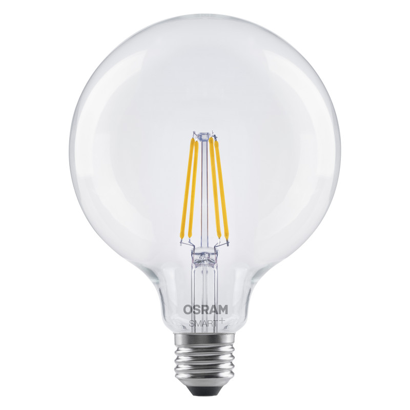 Osram SMART+ MATTER Filament Dimmable Classic Globe 827 bombilla inteligente de filamento, E27, 6 W, blanco cálido, Wi-Fi