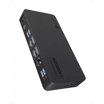 ICY BOX IB-DK2255AC estación de acoplamiento 11 en 1 para portátil, chip DL6950, 2x salida de vídeo (2x DP/HDMI 4K@60 Hz), 96 W PD al host, Gigabit LAN, host C+A 10 Gbps, negra