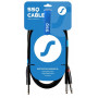 SSQ JSJM1 SS-1452 cable de audio, jack estéreo – 2x jack mono, 1 m, negro