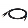 SSQ JSJM1 SS-1452 cable de audio, jack estéreo – 2x jack mono, 1 m, negro