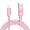 Tellur cable de silicona de USB a Lightning, 3 A, 1 m, rosa
