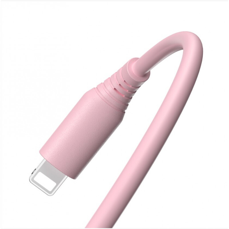 Tellur cable de silicona de USB a Lightning, 3 A, 1 m, rosa