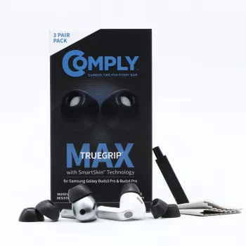 Comply MAX almohadillas para Galaxy Buds3 Pro, negras, pequeñas (S)