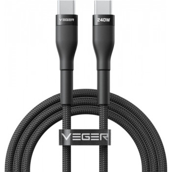 Veger CC03 cable USB-C a USB-C, PD 48 V 5 A 240 W, 1,5 m, negro