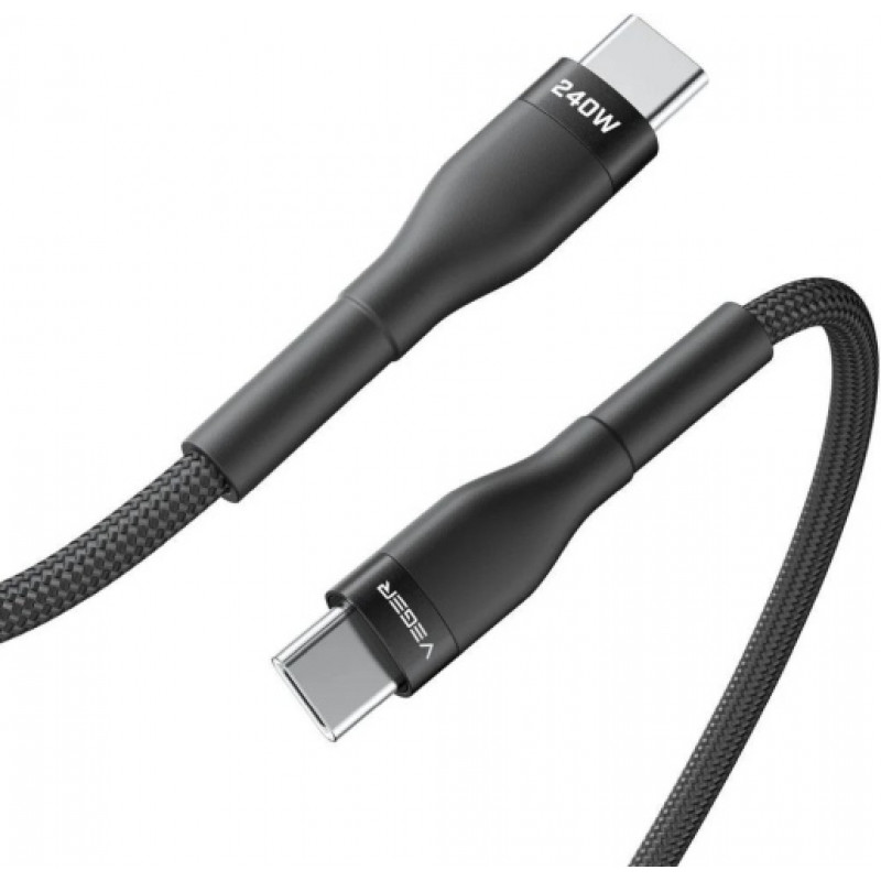 Veger CC03 cable USB-C a USB-C, PD 48 V 5 A 240 W, 1,5 m, negro