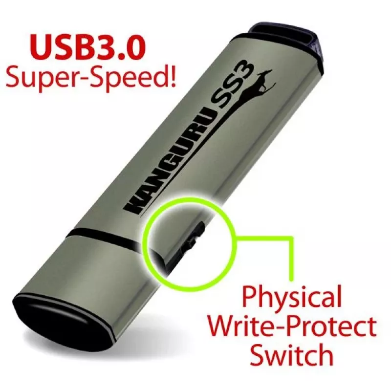 Kanguru SS3 KF3WP-128G memoria USB 3.0, 128 GB, con protección física contra escritura