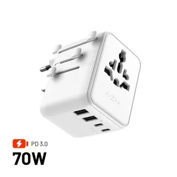FIXED Voyager70W adaptador de viaje, blanco