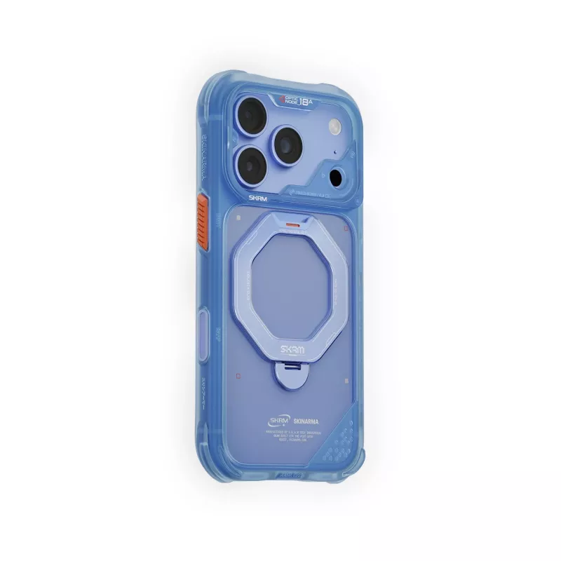 Skinarma Saturn Skin000483 funda con MagSafe y RotatingKick Stand para iPhone 18 Pro / 17 Pro, azul