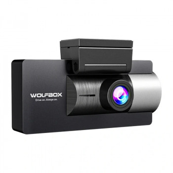 WOLFBOX i17 cámara para coche, delantera 4K + trasera 2,5K + interior 1080p, Wi-Fi, 64 GB