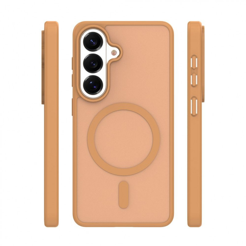 iLike Mag Matt funda para Samsung Galaxy A16 4G / A16 5G / A17 4G / A17 5G con orificio grande para la cámara, marrón