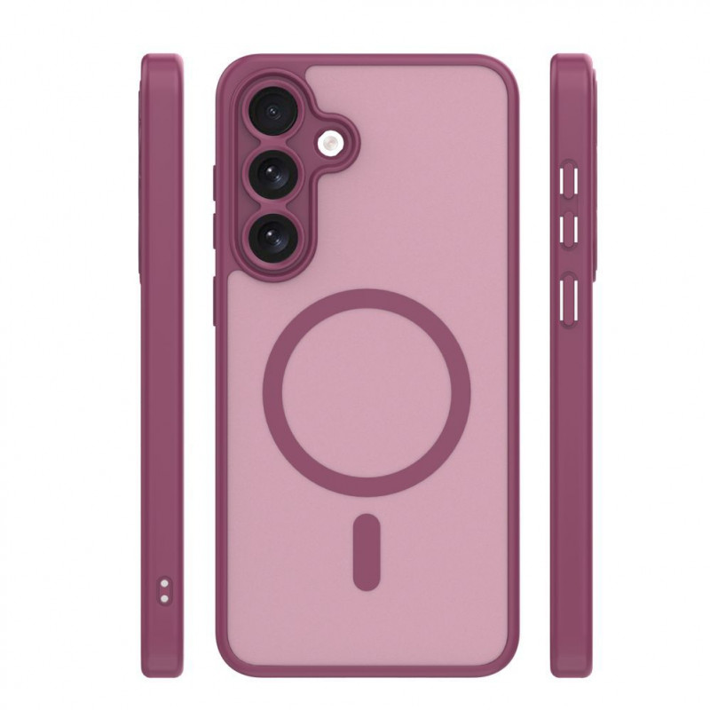iLike Mag Matt funda para Samsung Galaxy A16 4G / A16 5G / A17 4G / A17 5G con orificio grande para la cámara, granate