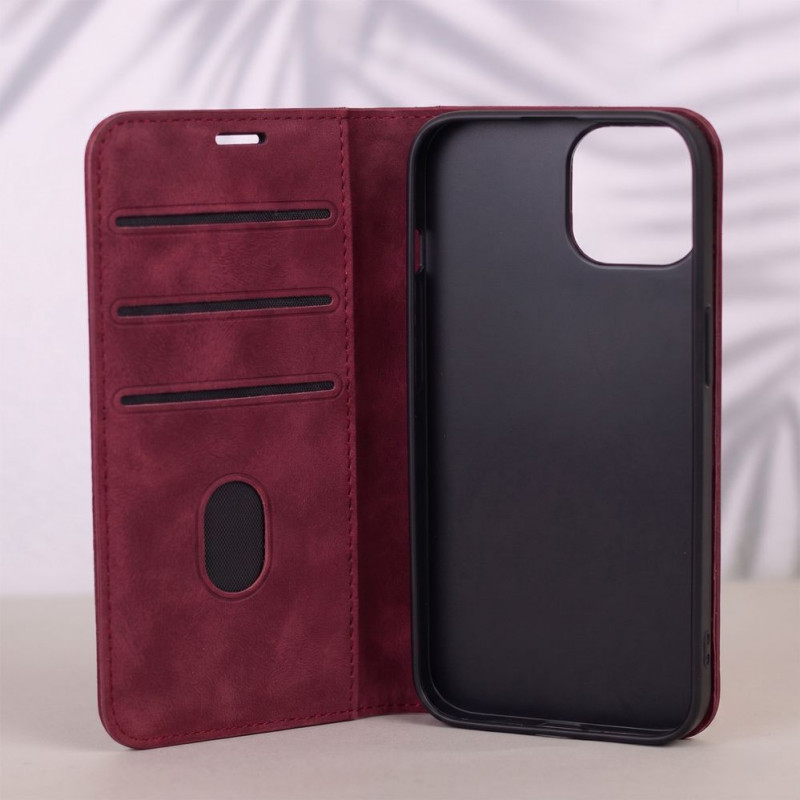 TFO Smart Suede funda para iPhone 17 Pro 6,3 / iPhone 18 Pro 6,3, granate