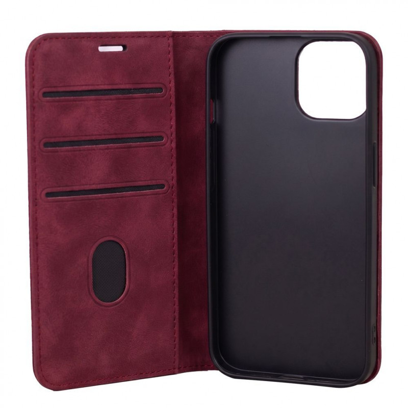 TFO Smart Suede funda para iPhone 17 Pro Max 6,9 / iPhone 18 Pro Max 6,9, granate
