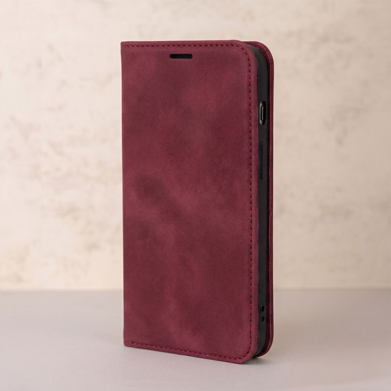 TFO Smart Suede funda para iPhone 17 Pro Max 6,9 / iPhone 18 Pro Max 6,9, granate