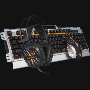 Marvo CM303 CZ kit de teclado, auriculares y ratón, plata