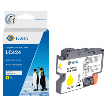G&G cartucho de tinta para Brother 424 LC-424Y, amarillo, compatible