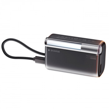 SHARGE Flow 3 batería externa, 10.000 mAh, 45 W PD, cable USB-C, negra