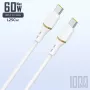 Dudao cable de datos de silicona líquida USB-C a USB-C de 1 m y 60 W, blanco