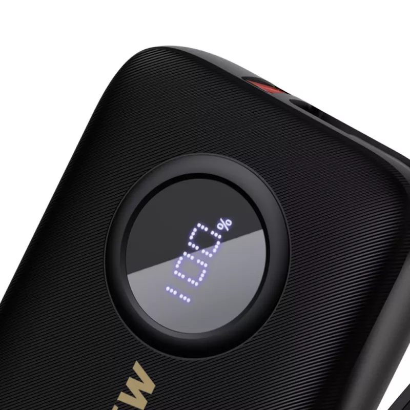 Dudao DDA344 batería externa de 10.000 mAh, PD 22,5 W, con cable integrado, negra
